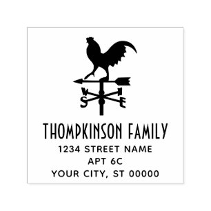 Rustic Weathervane #3 Name Return Address Self-inking Stamp