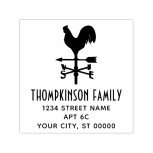 Rustic Weathervane #4 Name Return Address Self-inking Stamp
