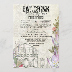 Rustic weddibg invitation card