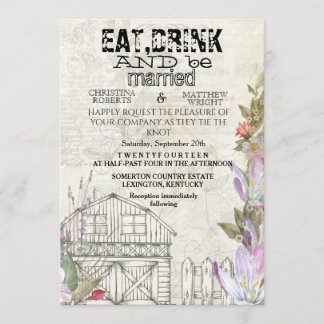 Rustic weddibg invitation card