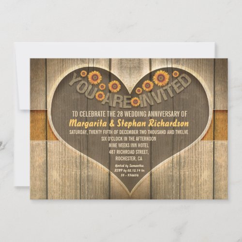 rustic wedding anniversary invitations