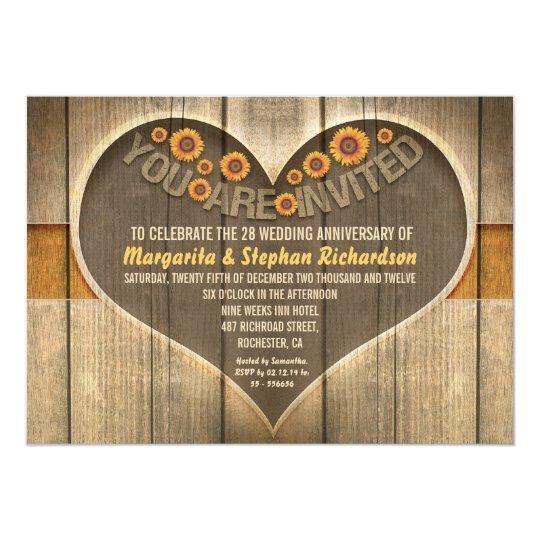  rustic  wedding  anniversary  invitations  Zazzle com