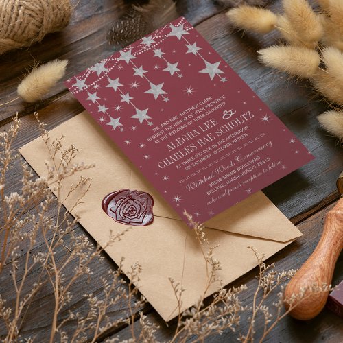 Rustic Wedding Any Color Under the Stars Invitation