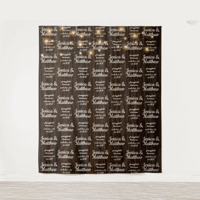 Rustic Wedding Backdrop Step and Repeat Banner (Front)