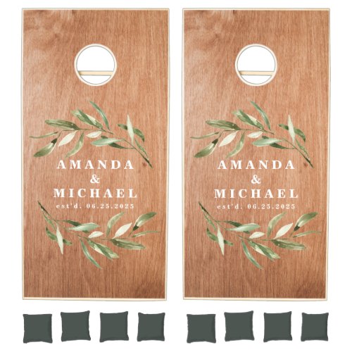 Rustic Wedding Barn Wood Board Cornhole Set