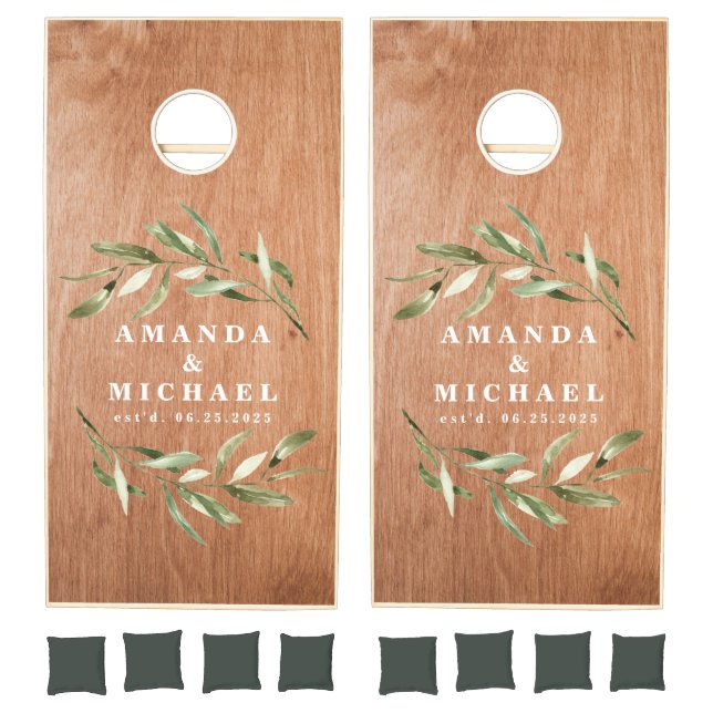 Rustic Wedding Barn Wood Board Cornhole Set (Set)