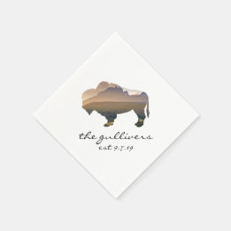 Rustic Wedding Bison Paper Napkins