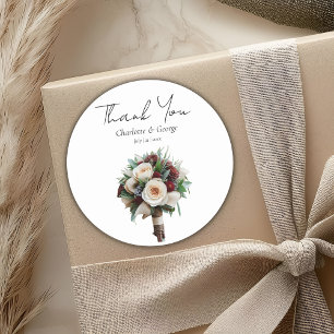 Rustic Wedding Bouquet Flower Wedding Favors Classic Round Sticker
