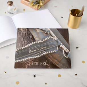 Rustic Wedding Brown Country Western Horse Guest Book