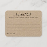 Rustic Wedding Bucket List Ideas Advice Cards<br><div class="desc">These charming rustic brown kraft wedding bucket list cards will be a perfect alternative to a traditional guest book. You'll have all the guests talking about the best ideas for the newlyweds to visit or do.</div>