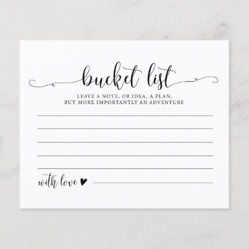 Rustic Wedding Bucket List Ideas Cards