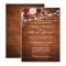 Rustic Wedding Burgundy Floral Wood Lights Invite