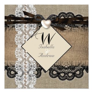 Featured Wedding Invitation Design Rustic Shabby Chic Vintage Lace Invitation With Burlap Background