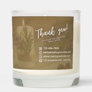 Rustic Wedding Candle – Rosemary & Purple Floral