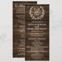 Rustic Wedding Ceremony Program | Zazzle