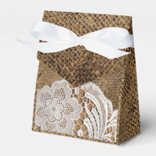 rustic wedding country burlap lace wedding favor boxes