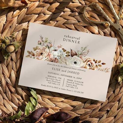 Rustic Wedding Country Floral Rehearsal Dinner Invitation