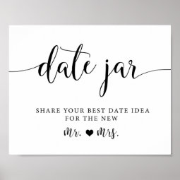 Rustic Wedding Date Night Ideas Jar Sign | Zazzle
