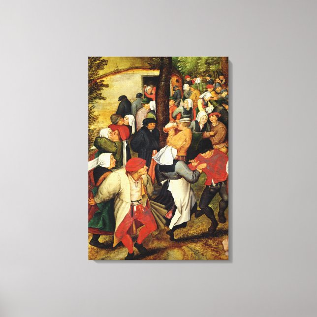 Rustic Wedding, detail of people dancing Canvas Print (Front)