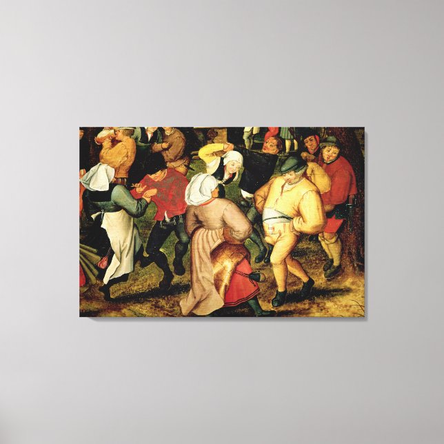 Rustic Wedding, detail of people dancing Canvas Print (Front)