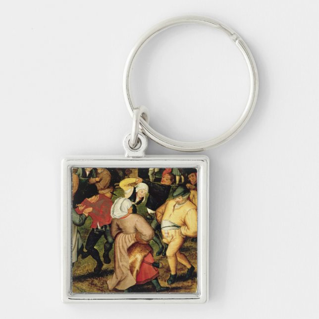 Rustic Wedding, detail of people dancing Keychain (Front)