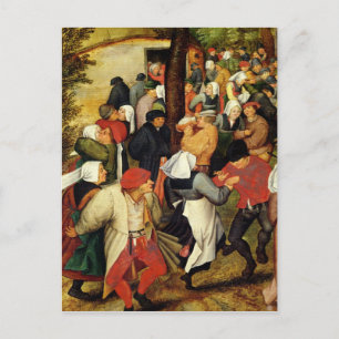 Rustic Wedding, detail of people dancing Postcard