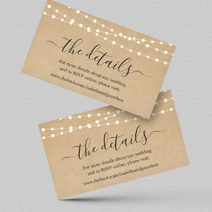 Rustic Wedding Details Website Enclosure Card