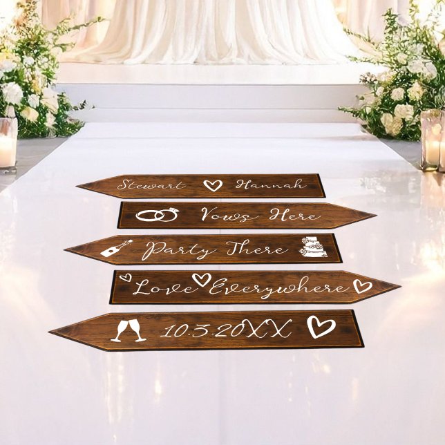 Rustic Wedding Directional Signs Floor Decal (Creator Uploaded)