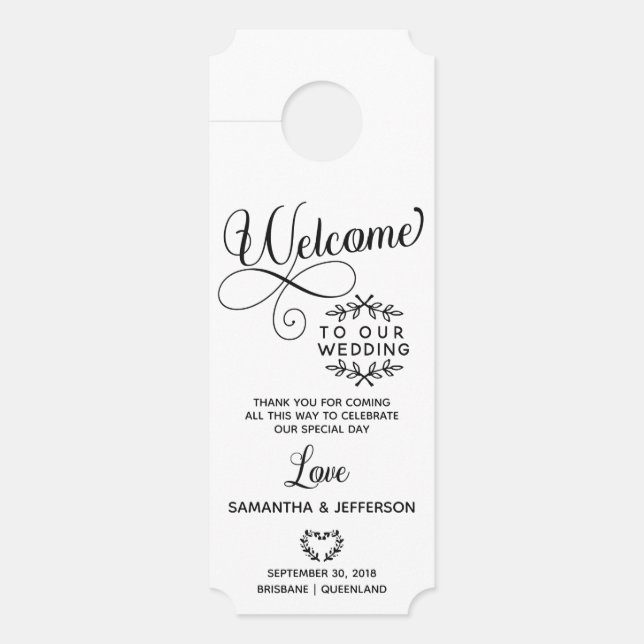 Rustic Wedding Door Hangers (Front)