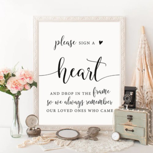 Rustic Wedding Drop A Heart Guest Book Sign