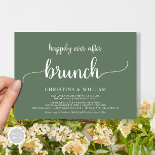 Rustic Wedding Elopement Happily Ever After Brunch Invitation