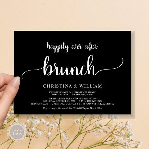 Rustic Wedding Elopement Happily Ever After Brunch Invitation