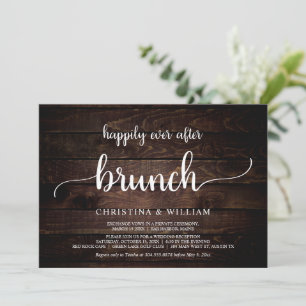 Rustic Wedding Elopement Happily Ever After Brunch Invitation