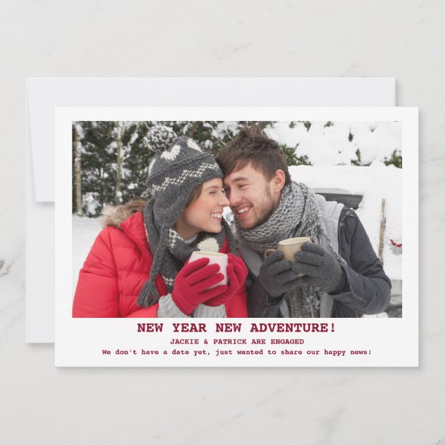 Rustic Wedding Engagement Announcement Photo  (Front)