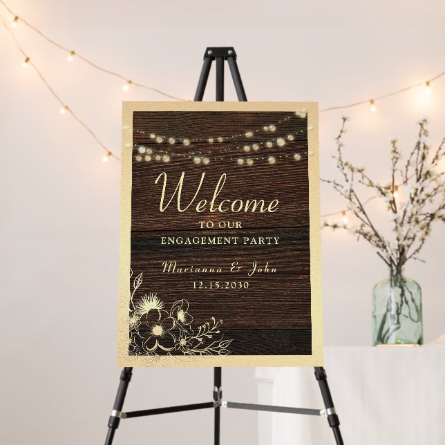 Rustic Wedding Engagement Party Sign (In Situ (Stand))