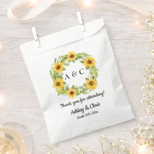 Rustic Wedding Favor Bags Boho Sunflower Treat Bag