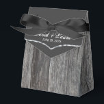 Rustic Wedding Favor Boxes<br><div class="desc">Elegant rustic barn wood chalkboard wedding favor box. You can change the flap background color and the bow,  and add text to this cute chalkboard wedding favor box.</div>