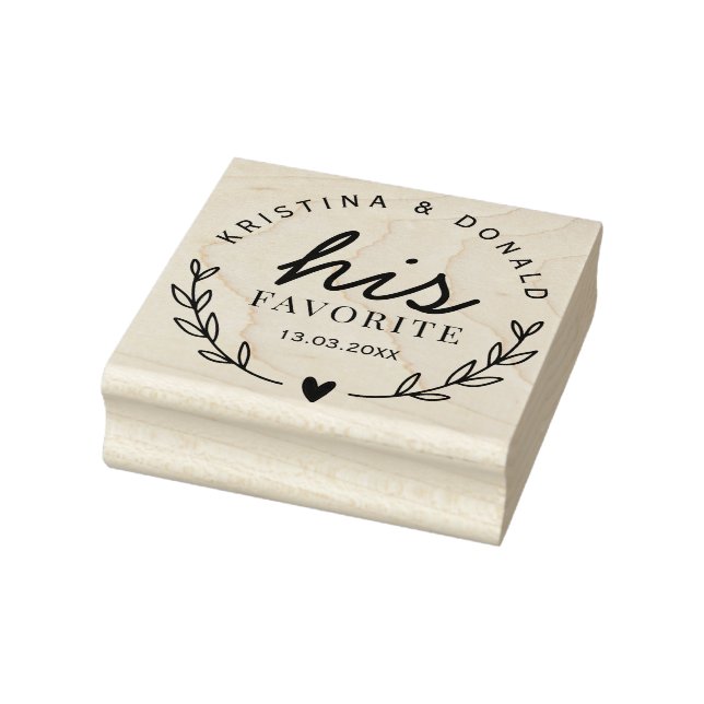 Rustic Wedding Favor His Favorite  Self-inking Sta Rubber Stamp (Stamp)