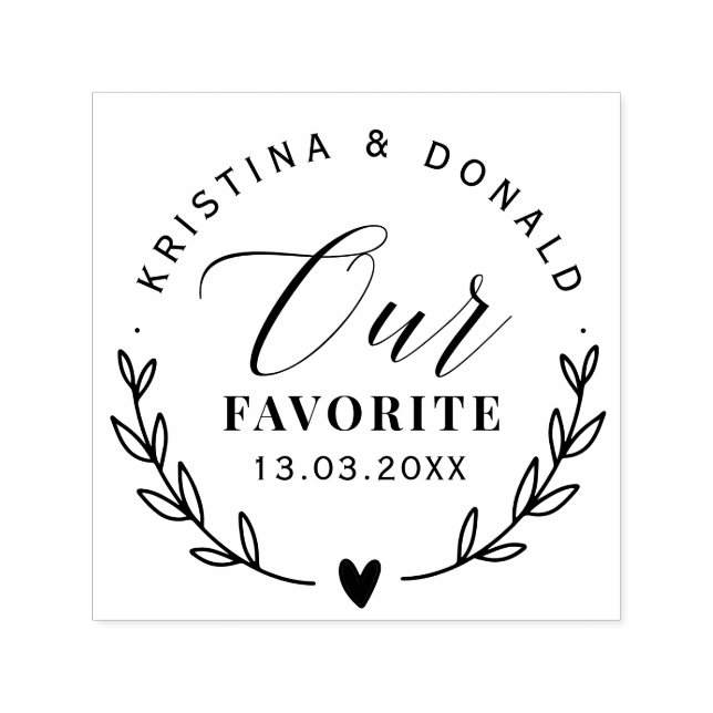 Rustic Wedding Favor Our Favorite   Self-inking St Stamp (Design)