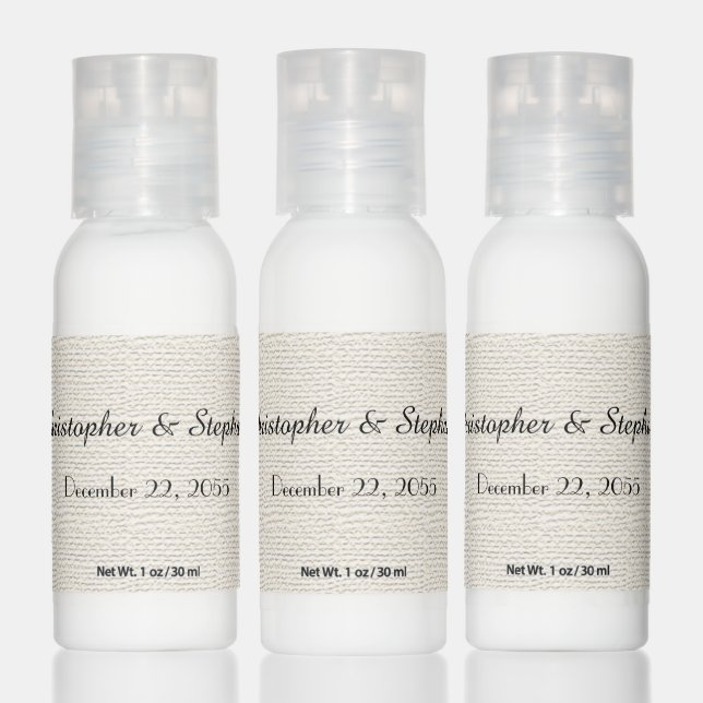 Rustic Wedding Favor Set of 12 Faux Black Burlap Hand Lotion (Set)