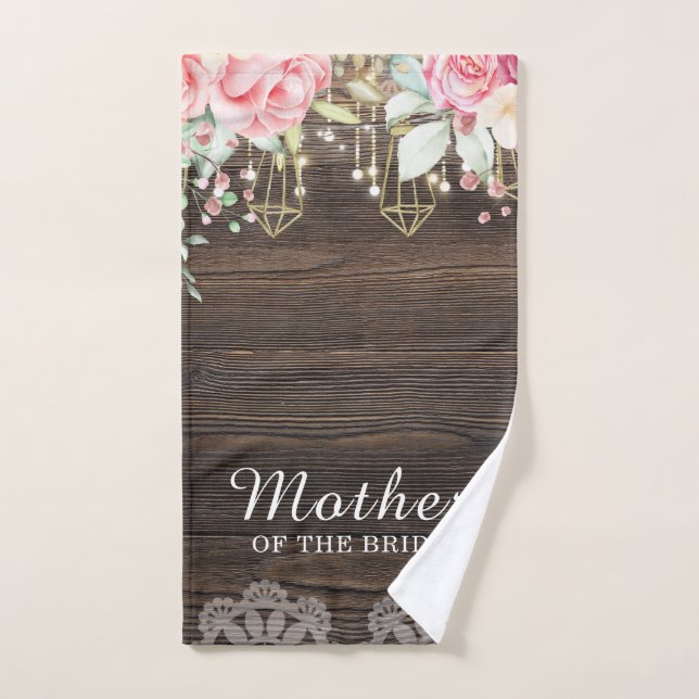 Rustic Wedding Floral Mother of the Bride Hand Towel (Hand Towel)