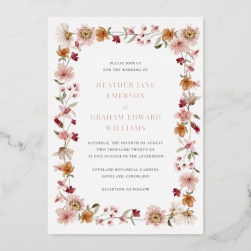 Rustic Wedding Foil Invitation