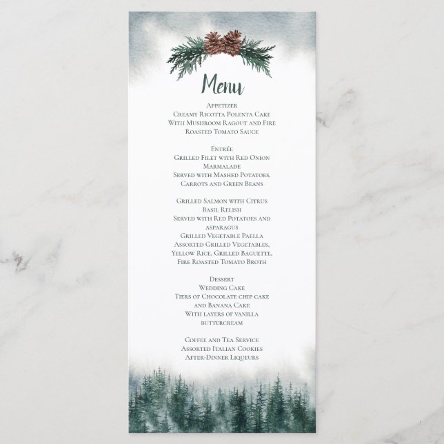 Rustic Wedding Food & Drink Menu (Front)