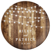 Rustic Wedding Gift Barn Wood Newlywed Mr & Mrs Dinner Plate