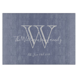 Rustic Wedding Gift Monogram Family Name Cool Cutting Board