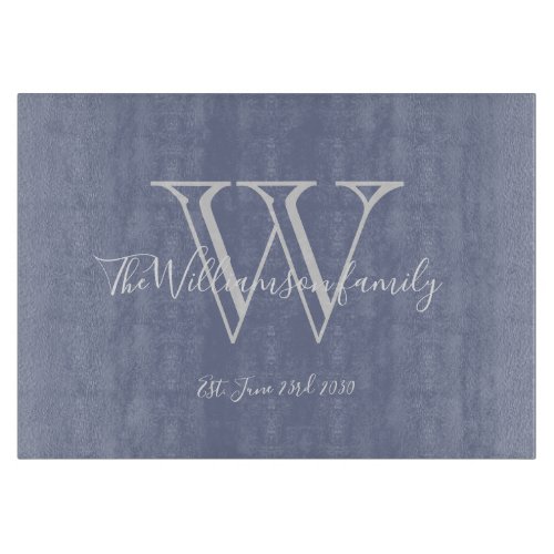 Rustic Wedding Gift Monogram Family Name Cool  Cutting Board