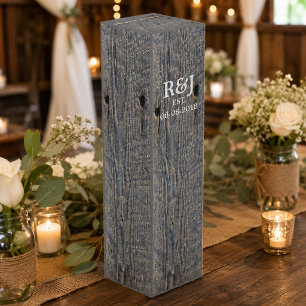 rustic wedding gray barn wood country wedding wine gift box
