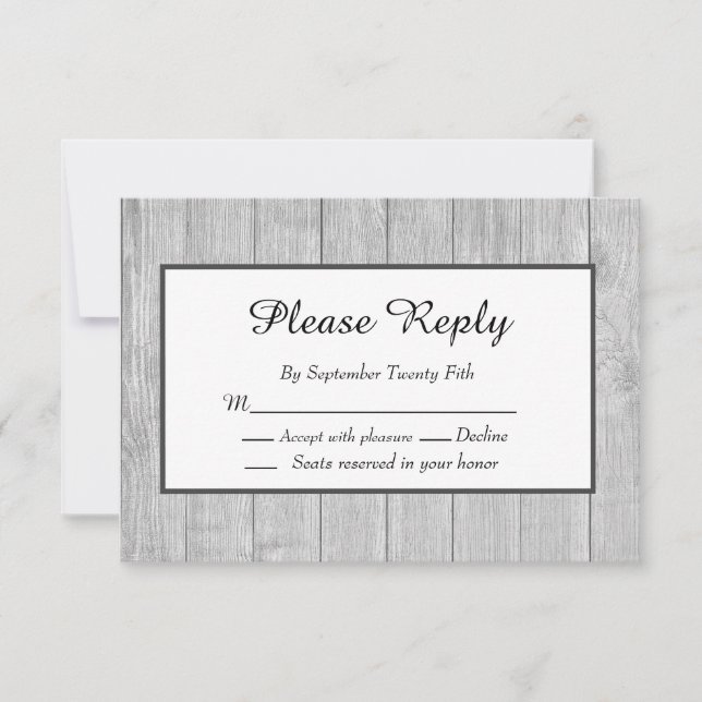 Rustic Wedding Gray Wood (Front)