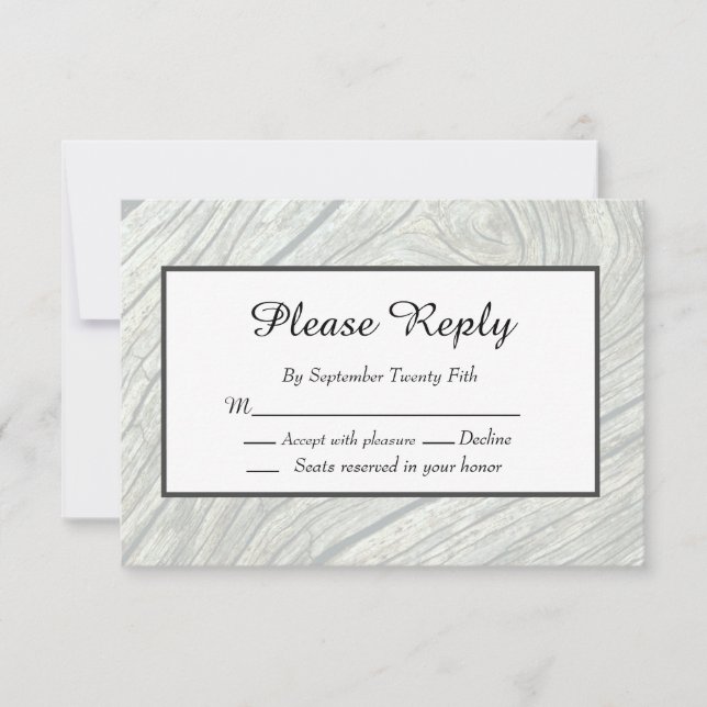 Rustic Wedding Gray Woodgrain (Front)