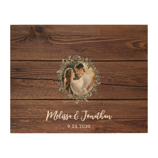 Rustic Wedding Guest Book Alternative Custom Photo Wood Wall Art Zazzle Rustic wedding guest book alternative custom photo wood wall art zazzle